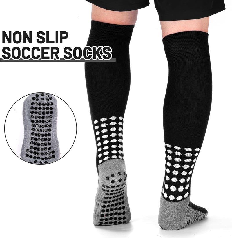 Ultrafun 2/4 Pairs Grip Soccer Socks Non Slip Knee High Compression Soccer Football Socks - Image 3